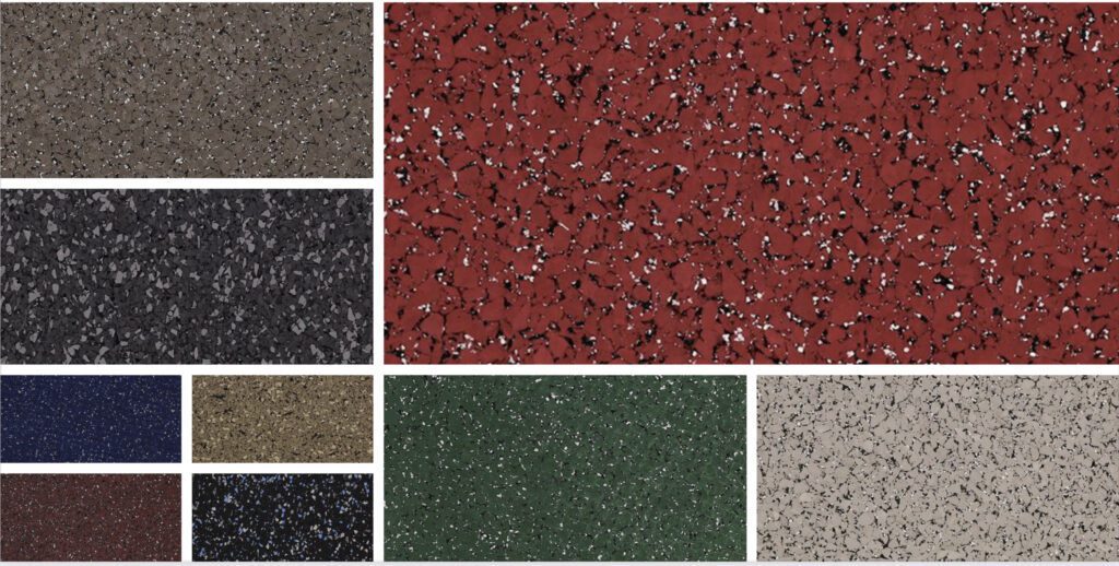 Color options for rubber gym flooring
