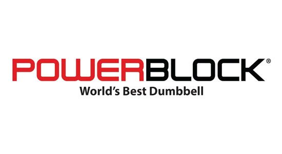 black and red text on white background powerblock logo