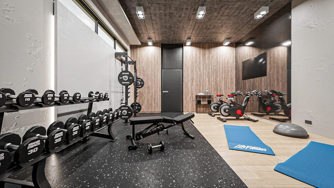 gym room with gym equipment