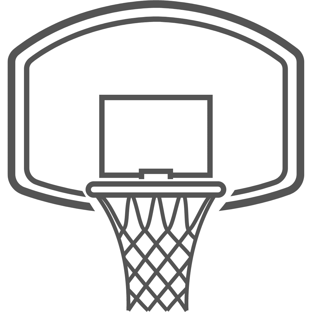 a basketball net icon in black ad white color