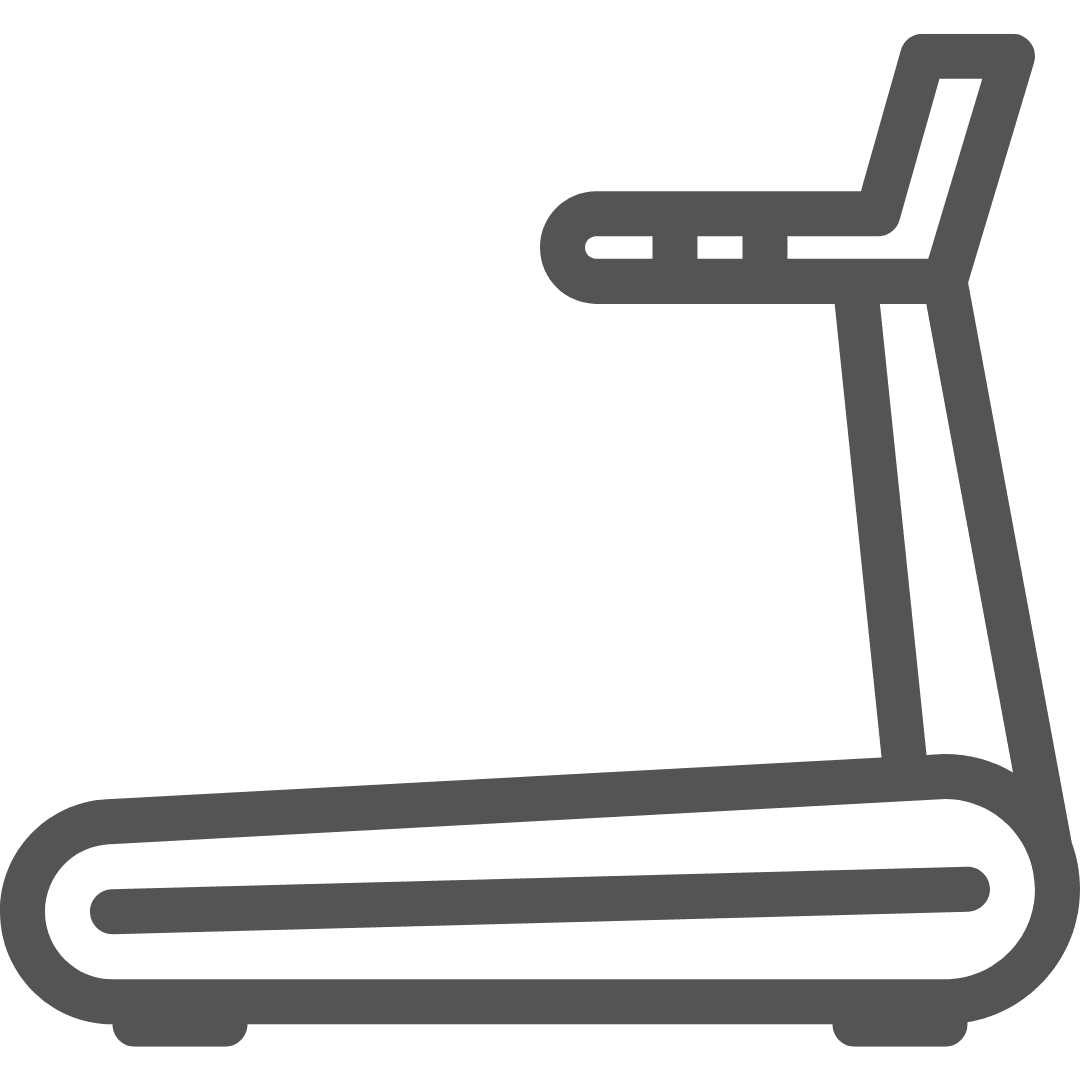 Treadmill Icon in black and white color