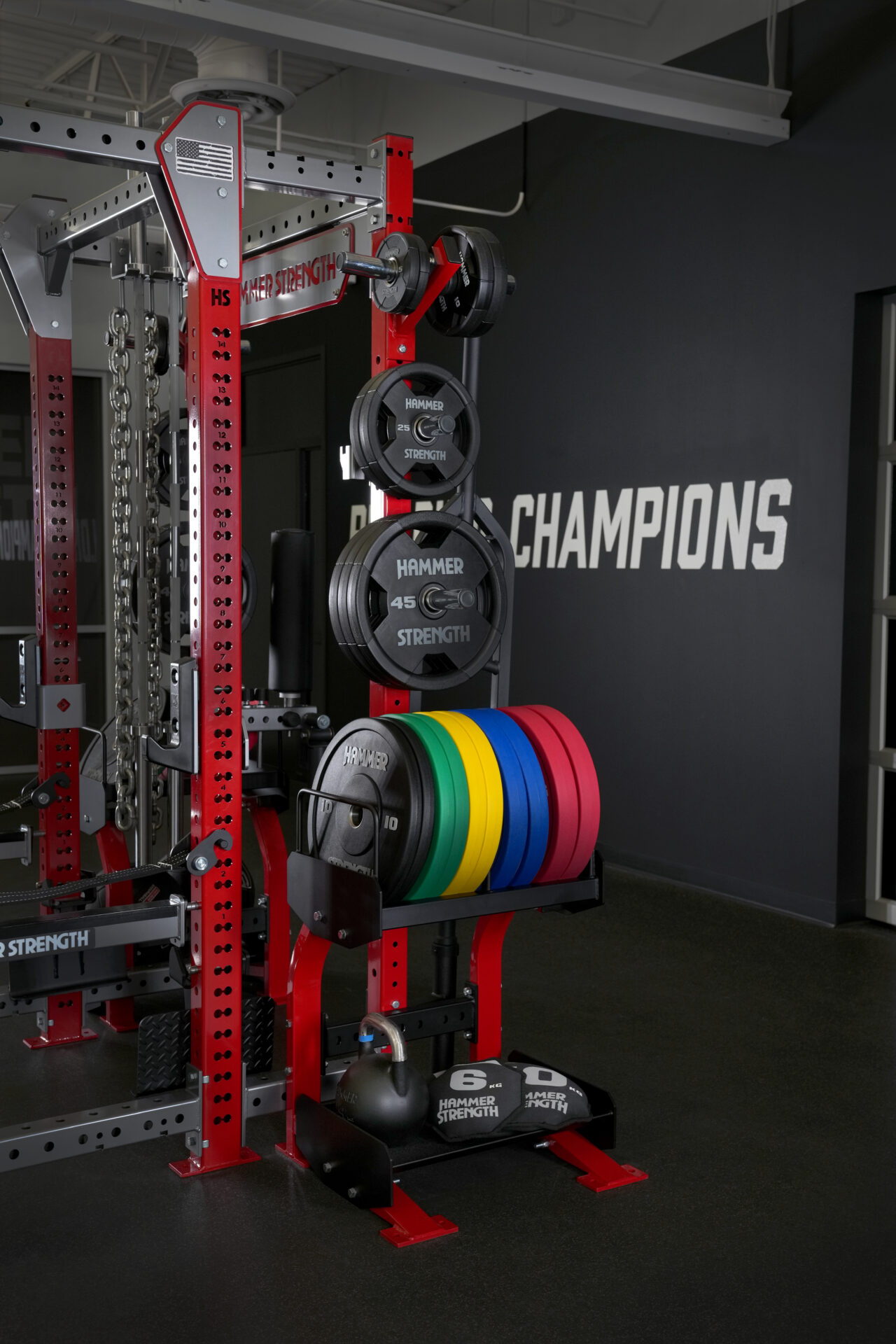 Hammer Strength HD Elite Id Power Rack Storage Features