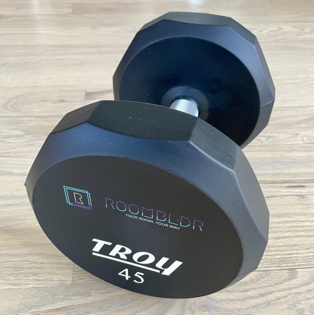 Custom branded dumbbells and weight plates- add your business or personal brand